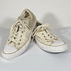 Converse All Star Shoes Womens 9 Madison Gold Metallic Canvas Skater Shoes